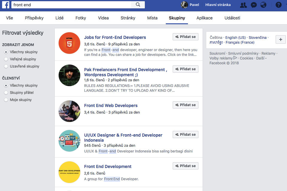 Programátoři na facebooku